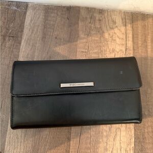Enzo Angiolini Black Clutch with Silver Accent